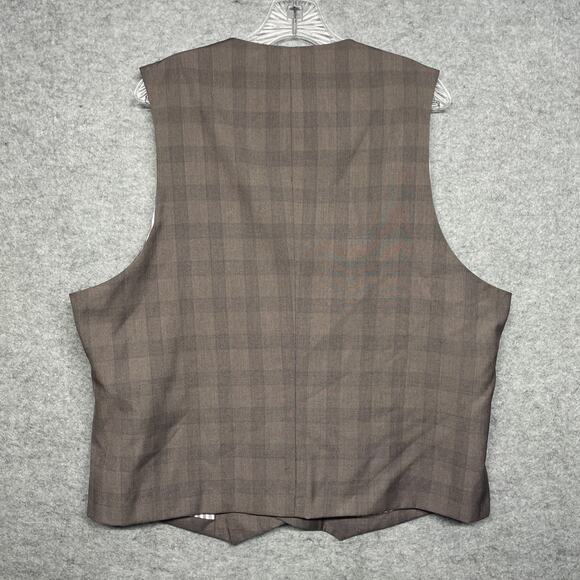 West End Mens 3pc Suit Tan Plaid Check 48L IT Fits US 44L/46L 40W Tapered Pants - Picture 11 of 15